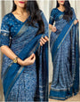 Venice Rama Printed Dola Silk Saree
