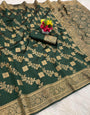 Amazing Dark Green Soft Silk Saree With Demure Blouse Piece
