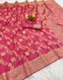 Moiety Dark Pink Soft Silk Saree With Chatoyant Blouse Piece
