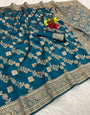 Vestigial Rama Soft Silk Saree With Super extravagant Blouse Piece