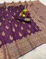 Allure Purple Soft Silk Saree With Seraglio Blouse Piece