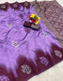 Gratifying Lavender Soft Silk Saree With Classic Blouse Piece