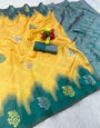 Engrossing Yellow Soft Silk Saree With Nectarous Blouse Piece