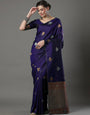 Imaginative Purple Soft Silk Saree With Glittering Blouse Piece
