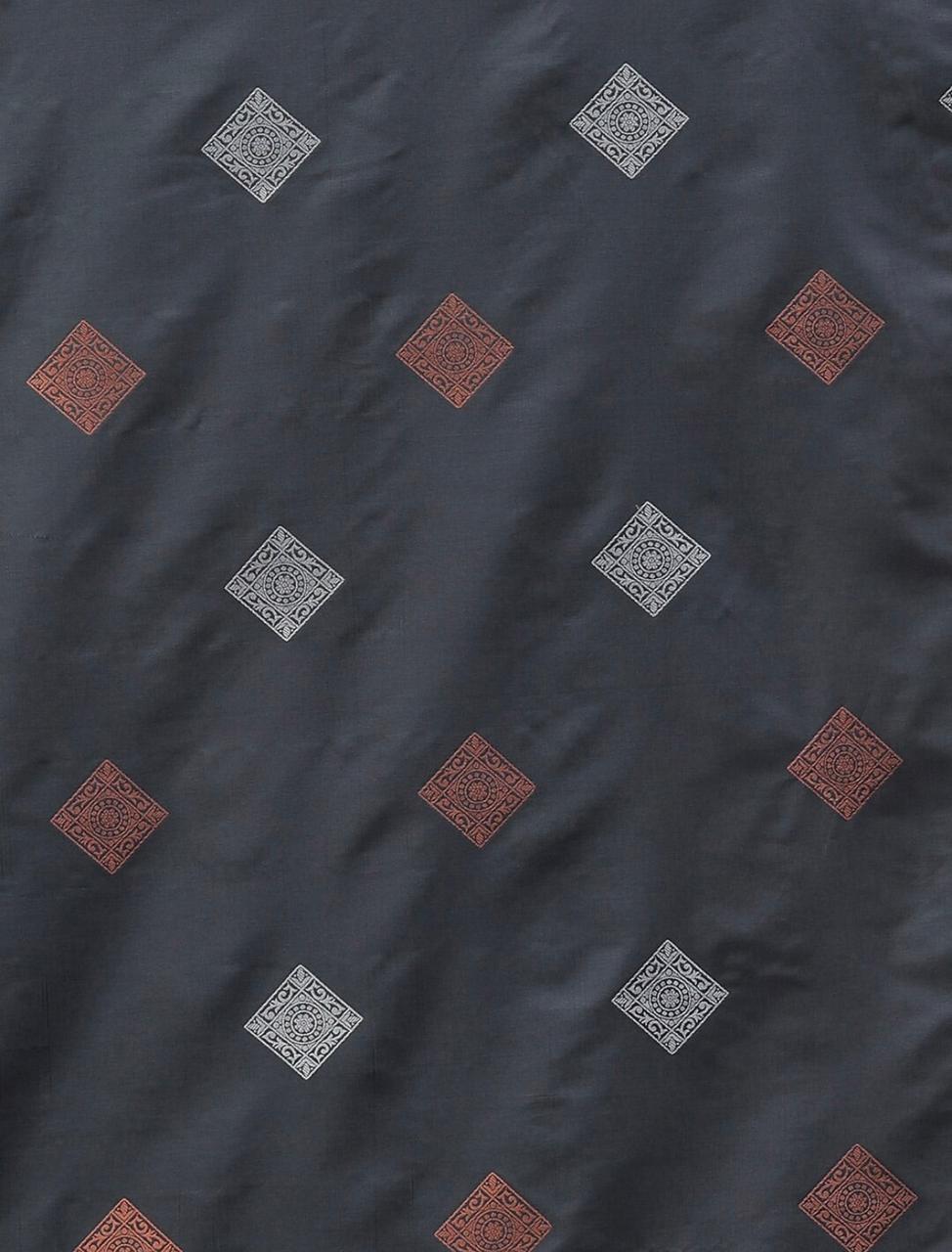 Snappy Grey Soft Silk Saree With Petrichor Blouse Piece