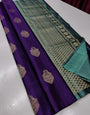 Pleasurable Purple Soft Silk Saree With Radiant Blouse Piece