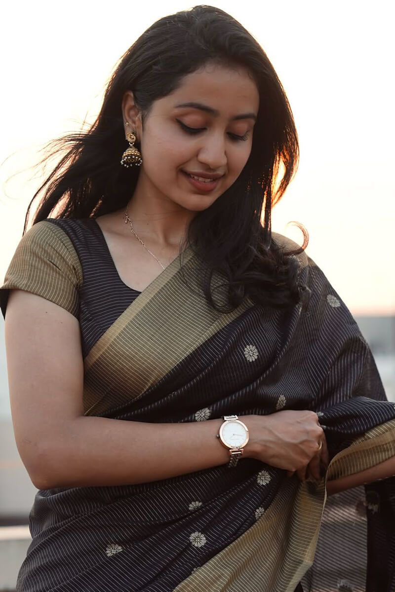 Forbearance Black Soft Silk Saree With Sensational Blouse Piece