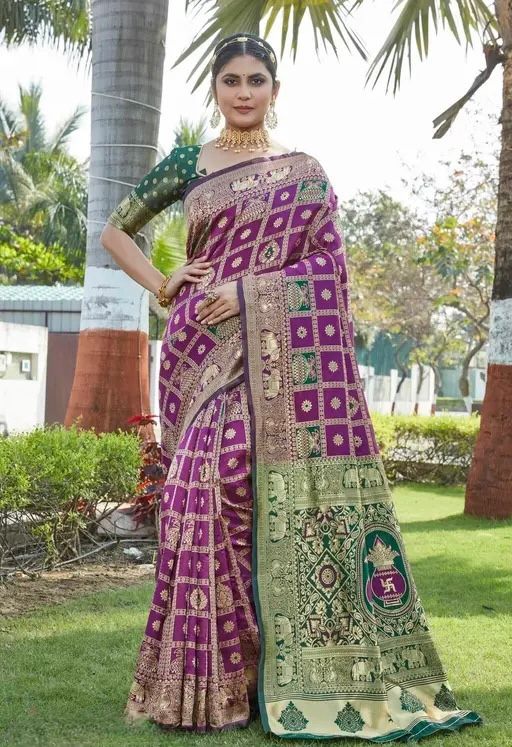 Desultory Purple Soft Silk Saree With Zephyr Blouse Piece