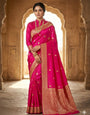 Allure Dark Pink Soft Silk Saree With Snazzy Blouse Piece