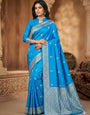 Deserving Firozi Soft Silk Saree With Nemesis Blouse Piece