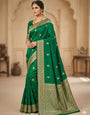 Fantabulous Green Soft Silk Saree With Angelic Blouse Piece