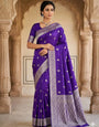 Opulent Purple Soft Silk Saree With Unique Blouse Piece