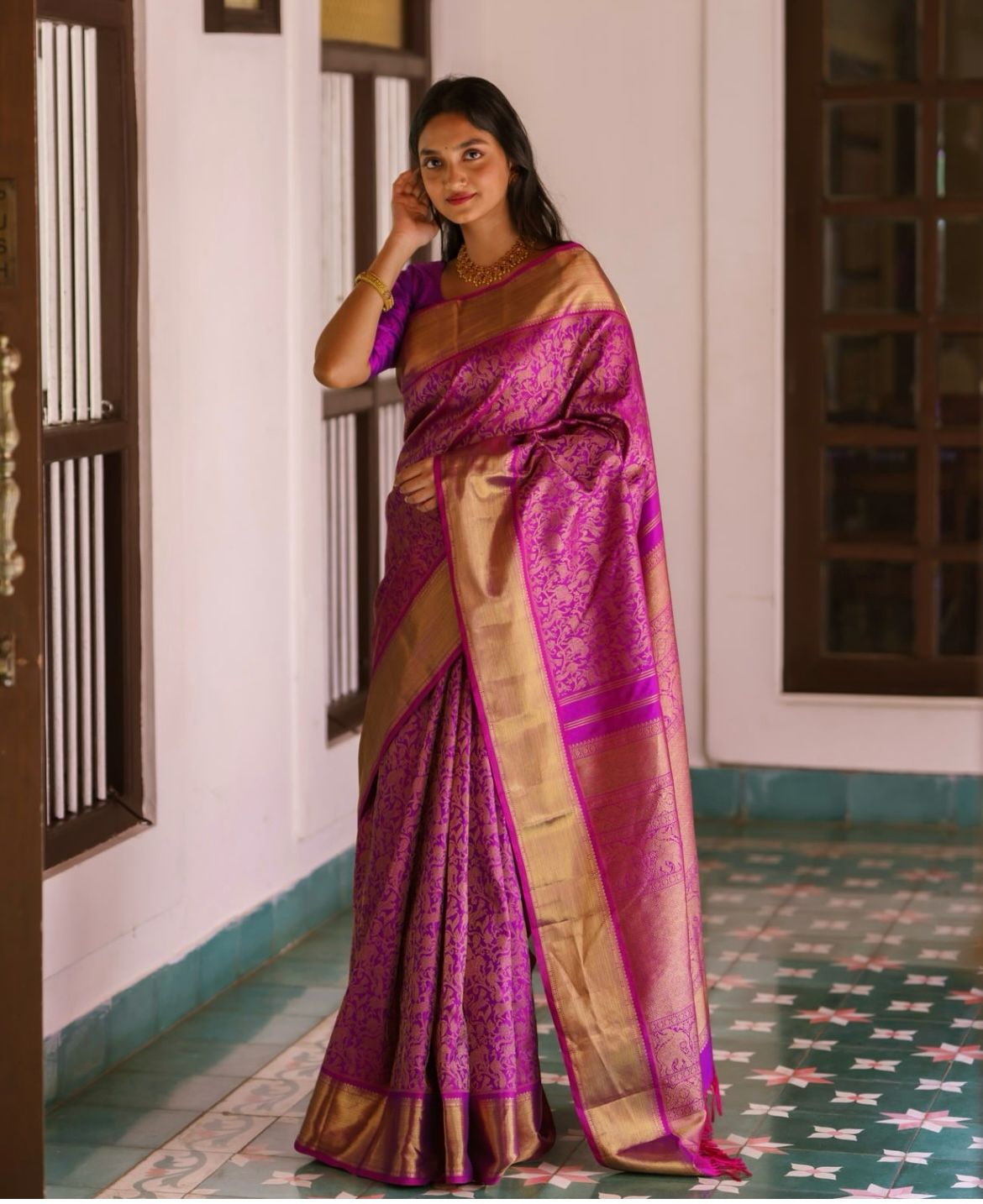 Moiety Magenta Soft Silk Saree With Demure Blouse Piece