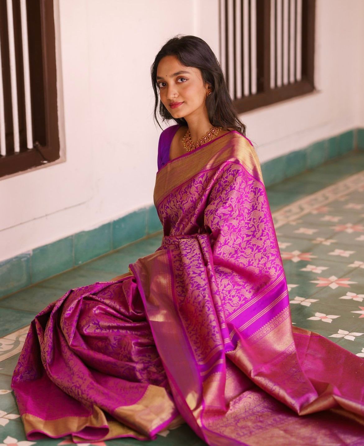 Moiety Magenta Soft Silk Saree With Demure Blouse Piece