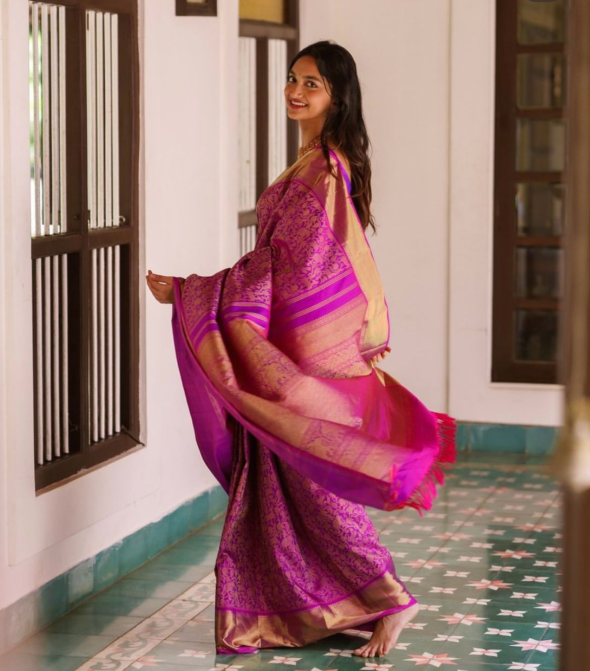 Moiety Magenta Soft Silk Saree With Demure Blouse Piece