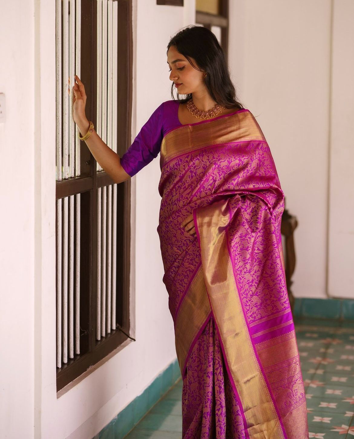 Moiety Magenta Soft Silk Saree With Demure Blouse Piece