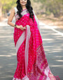 Cadmium Pink Maheshawari Cotton Silk Saree