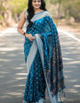 Rich Electric Blue Maheshawari Cotton Silk Saree