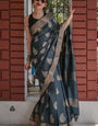 Tuna Black Maheshawari Cotton Silk Saree