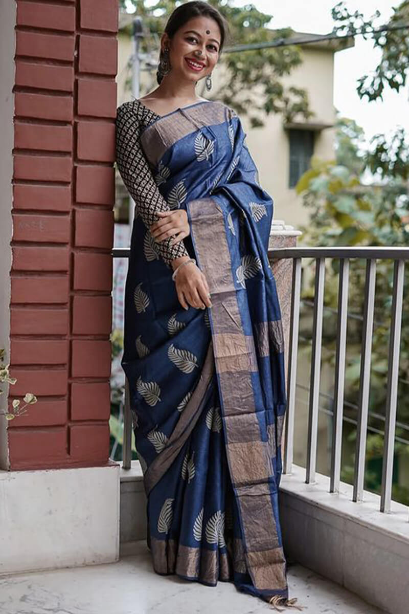 Tealish Blue Maheshawari Cotton Silk Saree