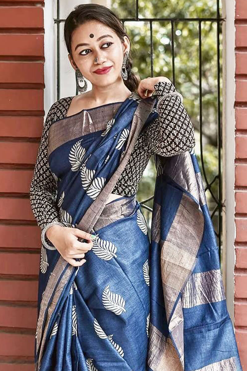 Tealish Blue Maheshawari Cotton Silk Saree