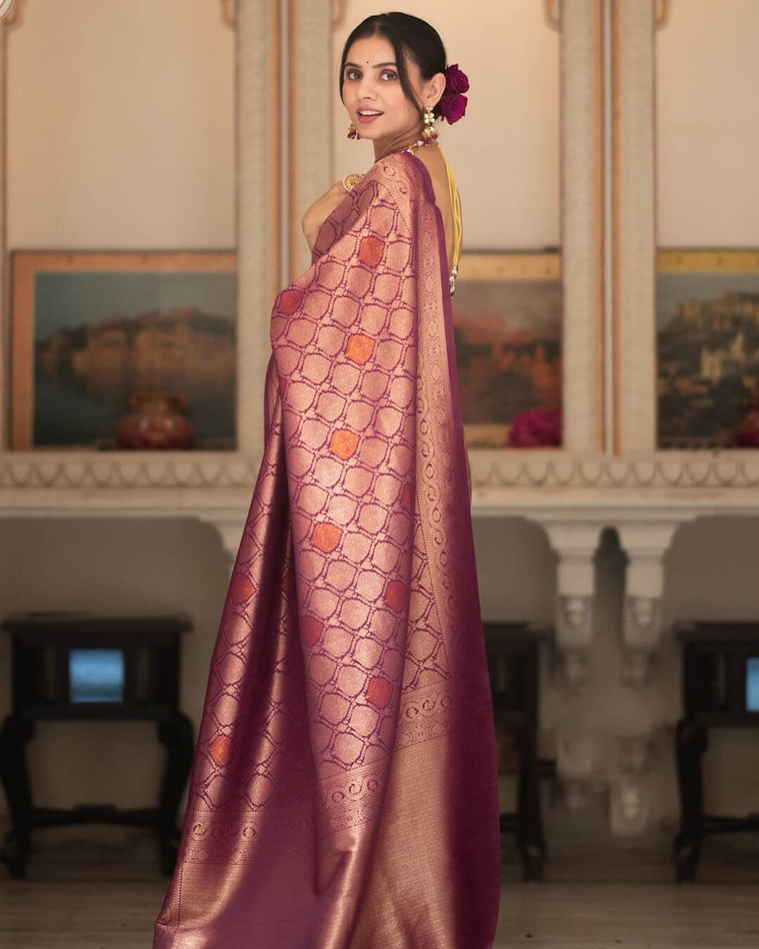 Staggering Purple Soft Silk Saree With Scrumptious  Blouse Piece