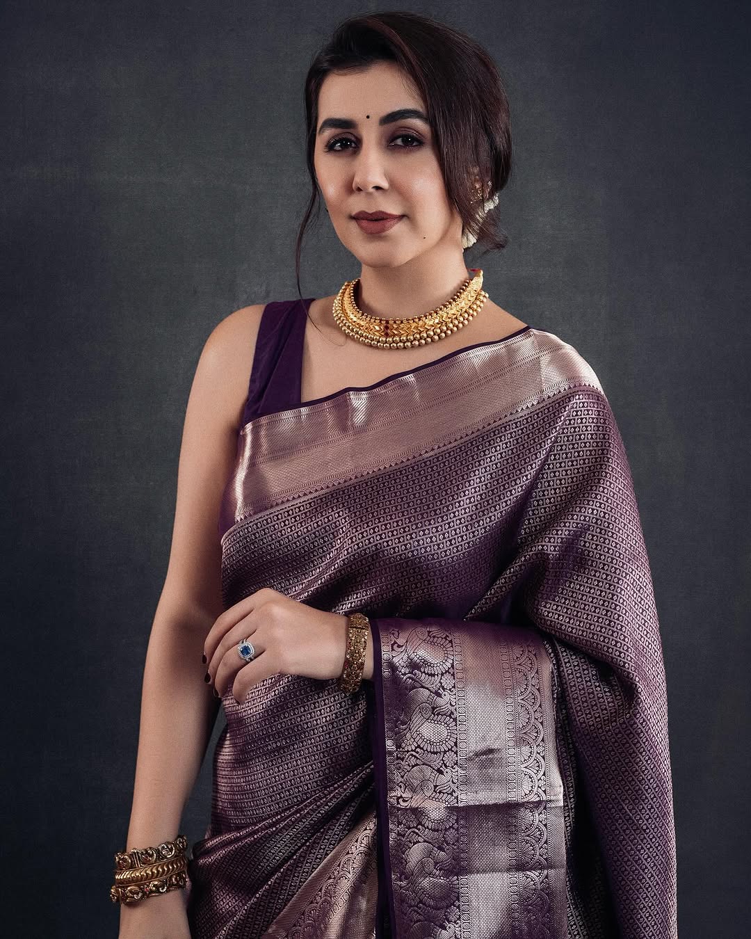 Amazing Purple Soft Silk Saree With Classy Blouse Piece