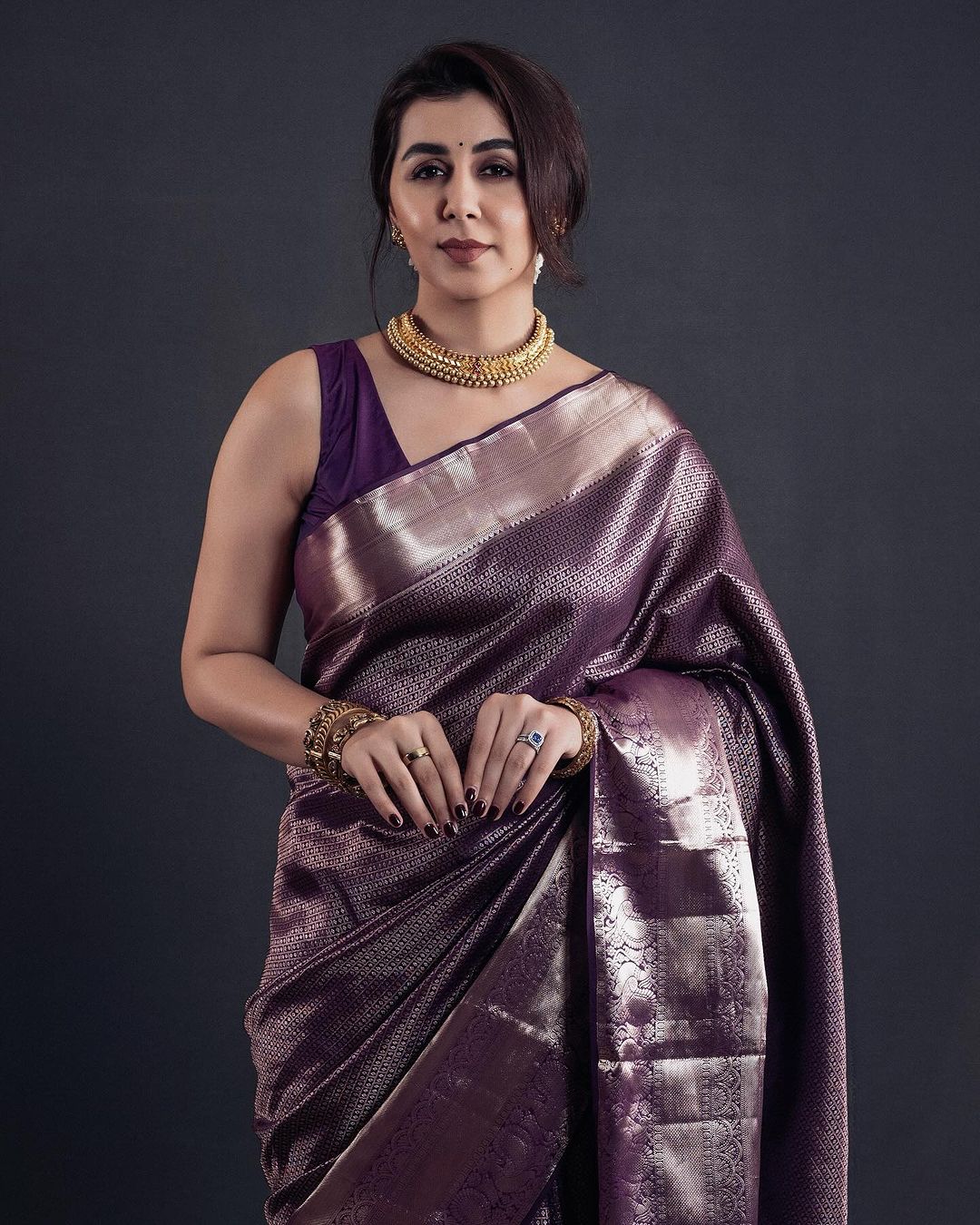 Amazing Purple Soft Silk Saree With Classy Blouse Piece