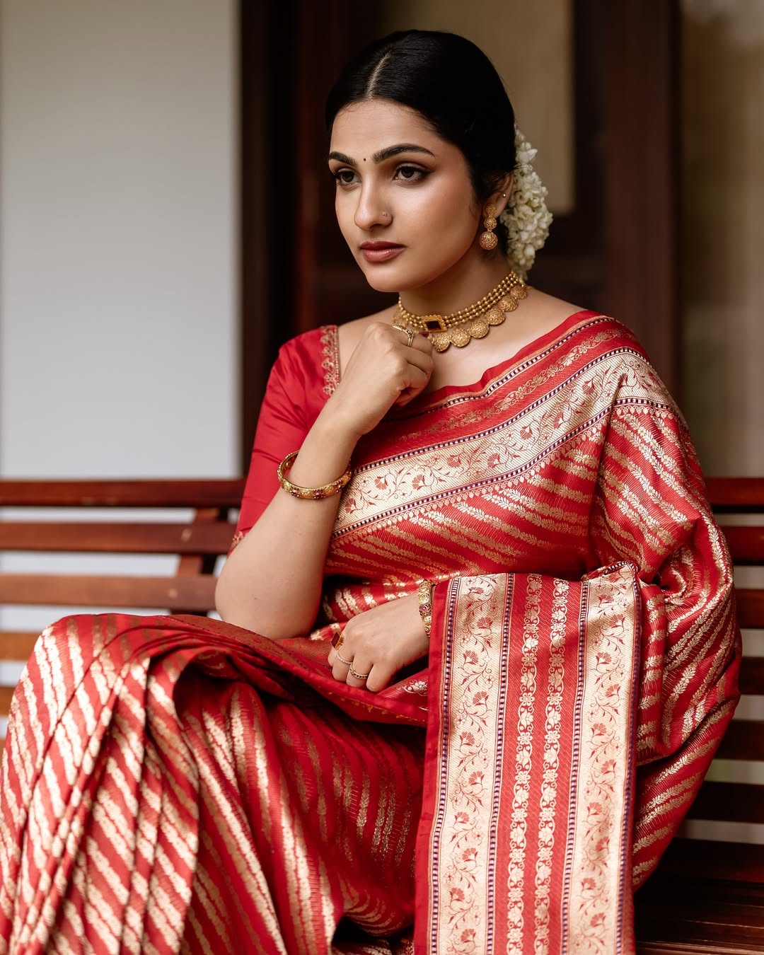 Capricious Red Soft Silk Saree With Invaluable Blouse Piece