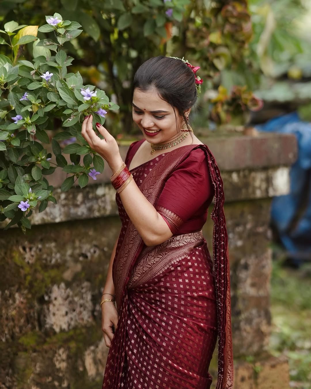 Whimsical Wine Soft Silk Saree With Prodigal Blouse Piece