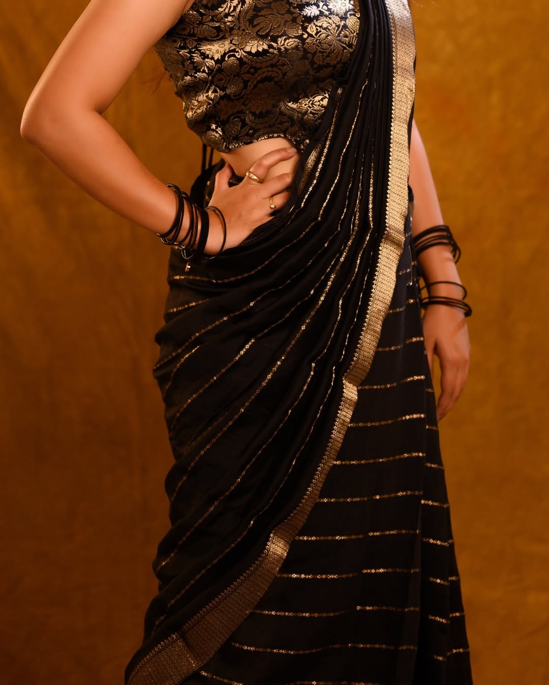 Petrichor Black Soft Silk Saree With Ideal Blouse Piece