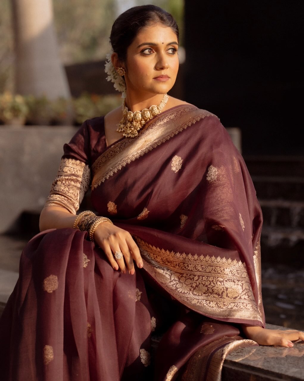 Sophisticated Wine Soft Silk Saree With Panoply Blouse Piece