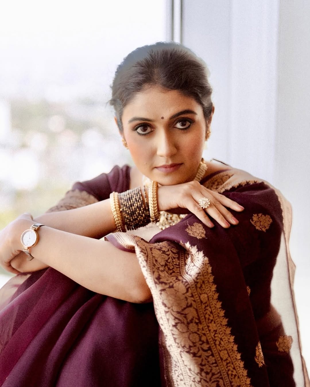 Sophisticated Wine Soft Silk Saree With Panoply Blouse Piece