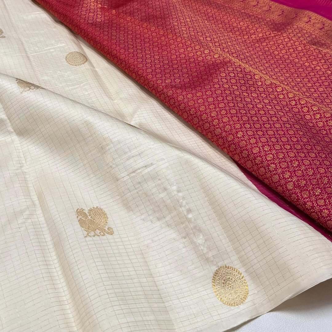 Flaunt Beige Soft Silk Saree With Magnificat Blouse Piece