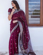 Grape Wine Maheshawari Cotton Silk Saree