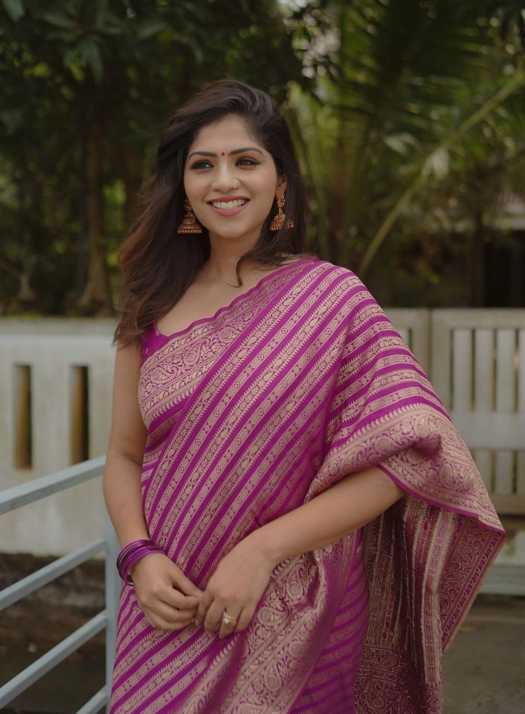 Petrichor Magenta Soft Silk Saree With Resonant Blouse Piece