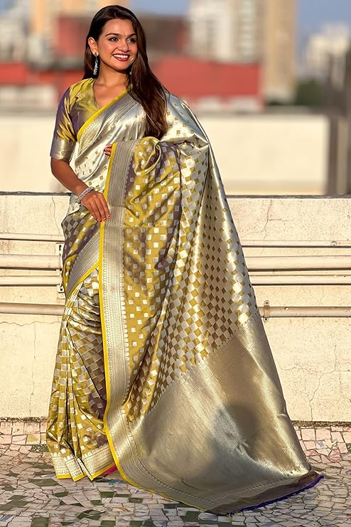 Ethereal Mustard Soft Silk Saree With Murmurous Blouse Piece