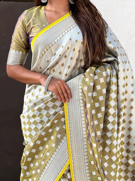 Ethereal Mustard Soft Silk Saree With Murmurous Blouse Piece