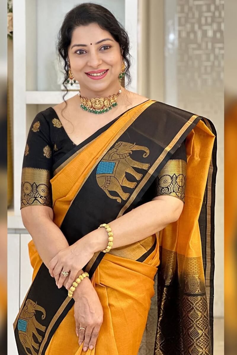 Mesmeric Mustard Soft Silk Saree With Staggering Blouse Piece