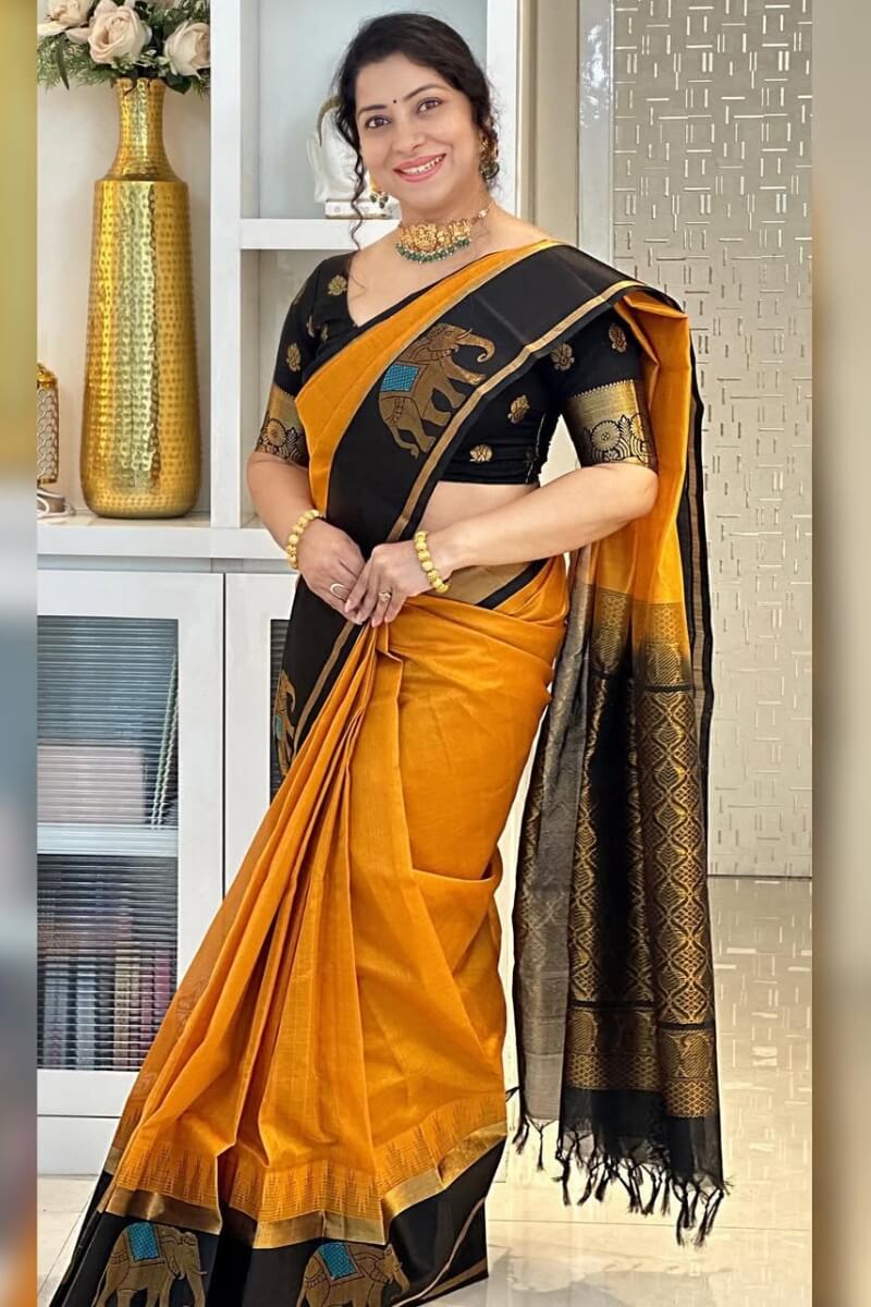 Mesmeric Mustard Soft Silk Saree With Staggering Blouse Piece