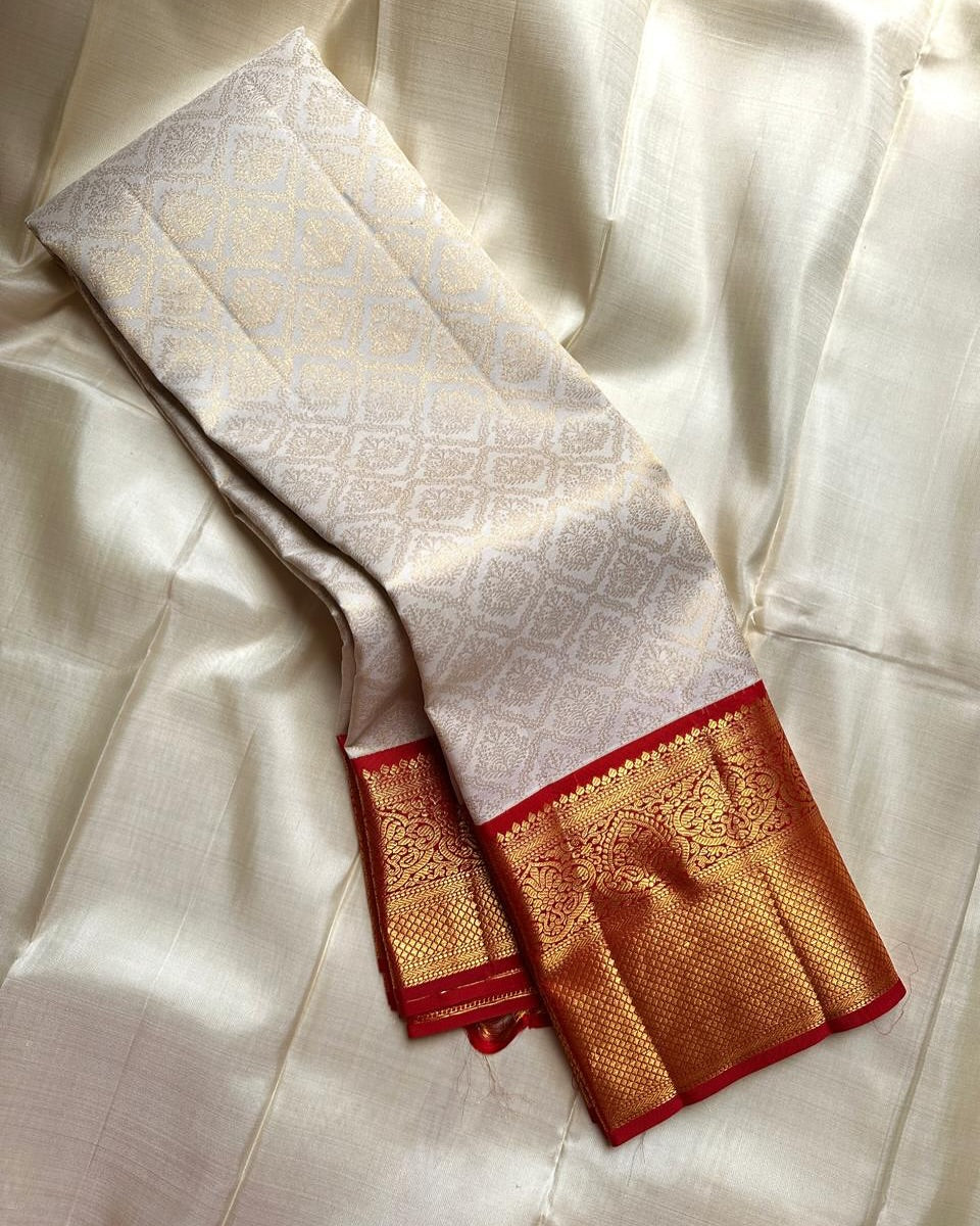 Admirable Beige Soft Silk Saree With Elegant Blouse Piece
