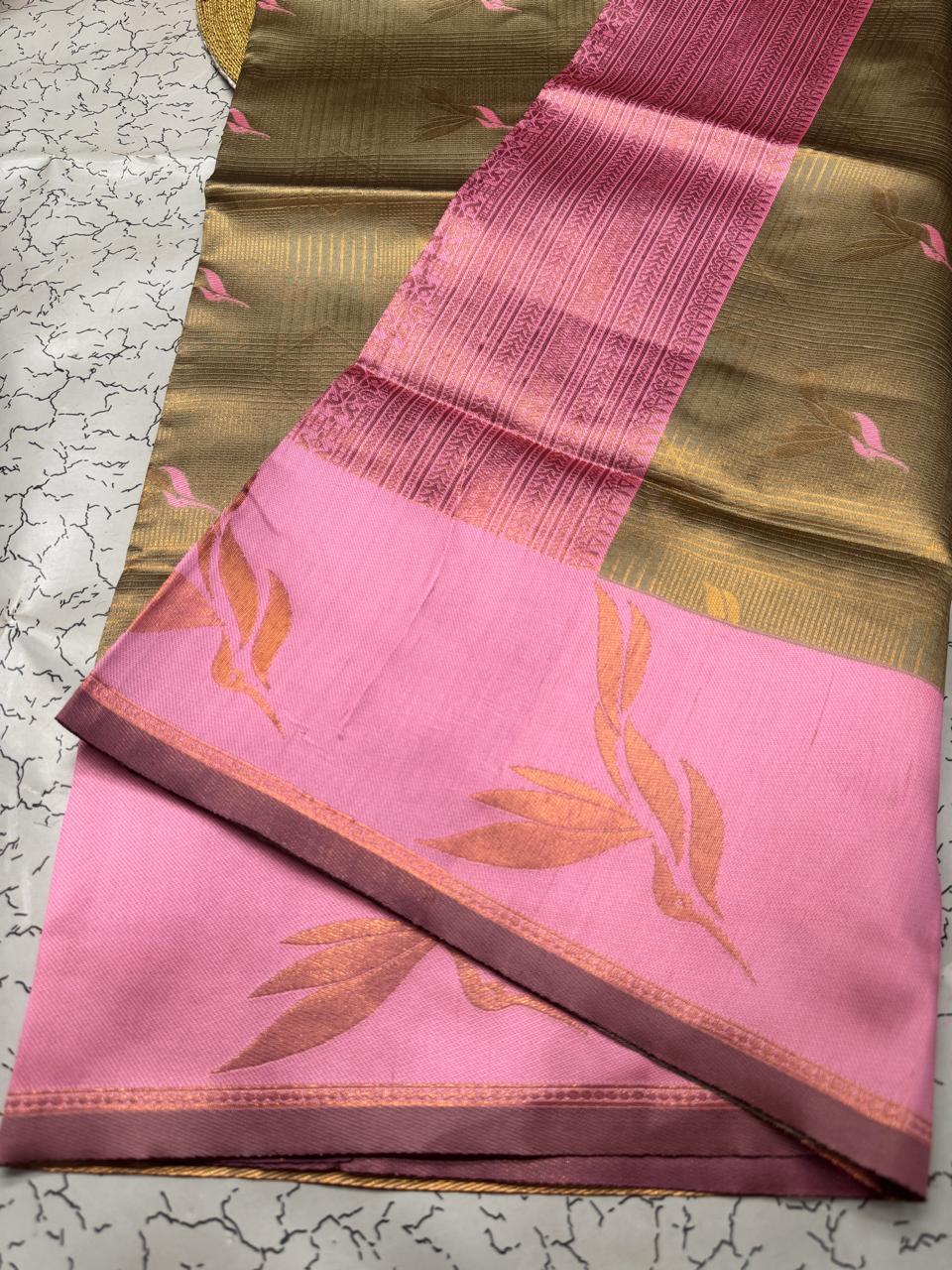 Winsome Beige Soft Banarasi Silk Saree With Dulcet Blouse Piece