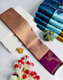 Nebula Beige Soft Banarasi Silk Saree With Elaborate Blouse Piece