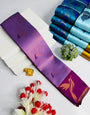 Unequalled Lavender Soft Banarasi Silk Saree With Phenomenal Blouse Piece