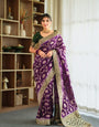 Snazzy Purple Soft Silk Saree With Petrichor Blouse Piece