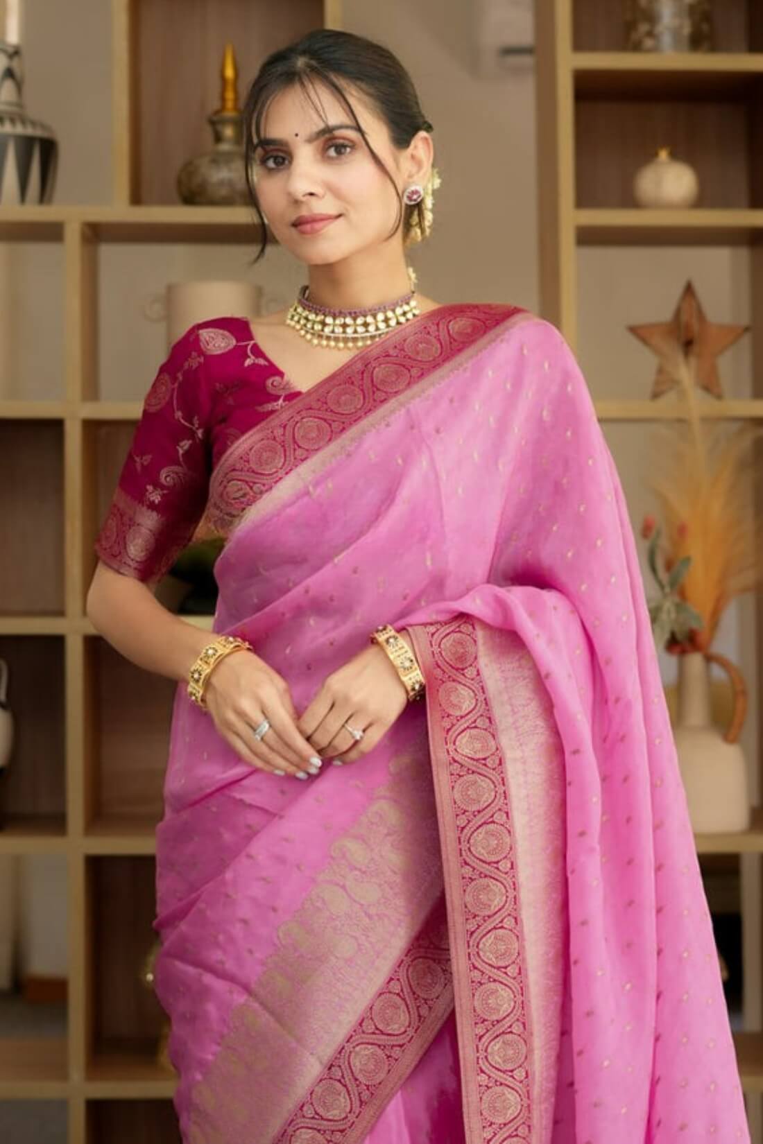 Petrichor Pink Soft Silk Saree With Deserving Blouse Piece
