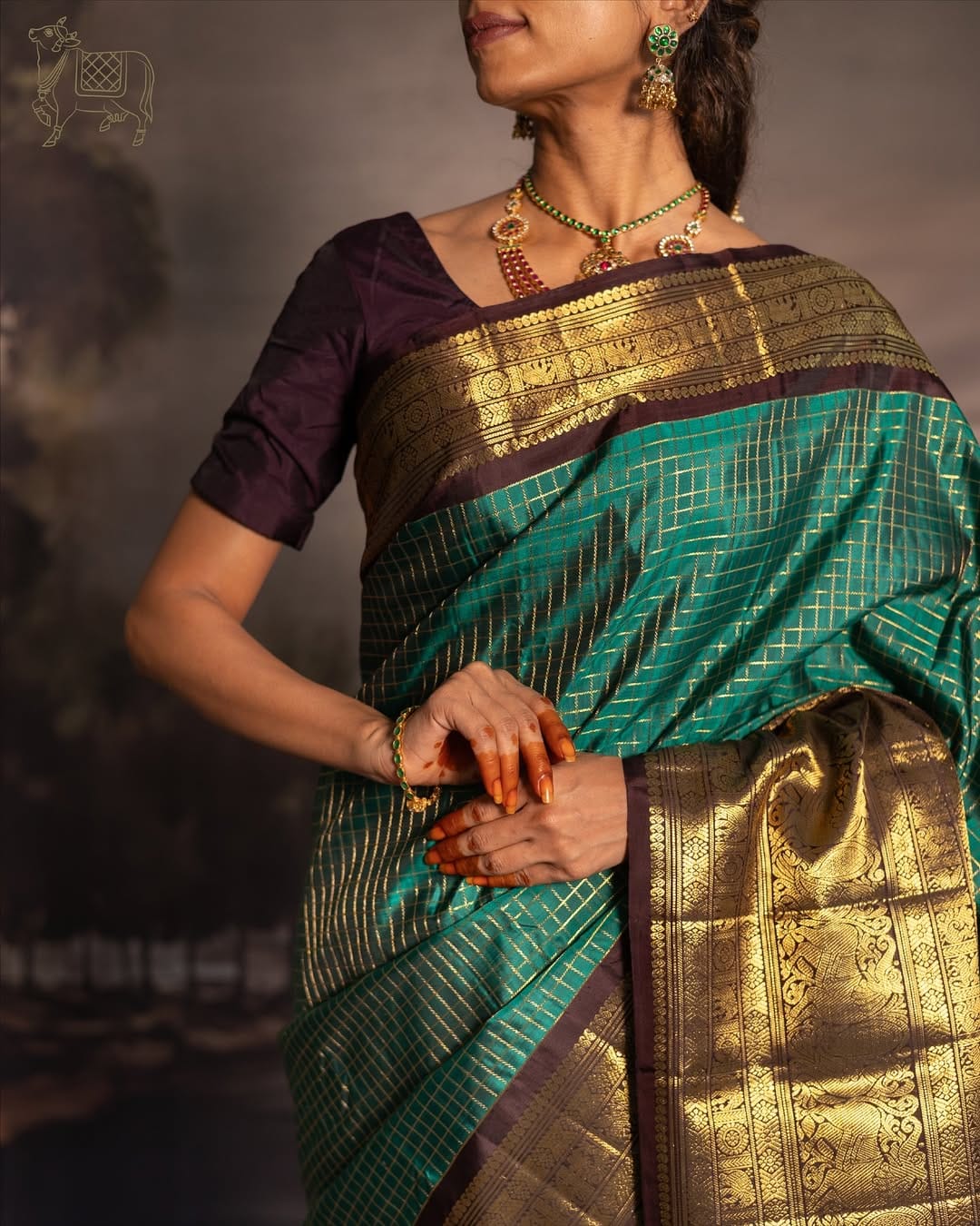 Alluring Rama Soft Silk Saree With Pretty Blouse Piece