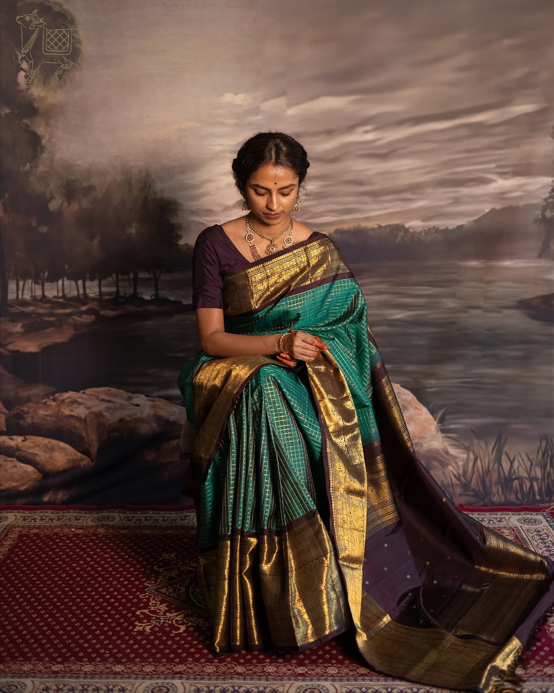 Alluring Rama Soft Silk Saree With Pretty Blouse Piece
