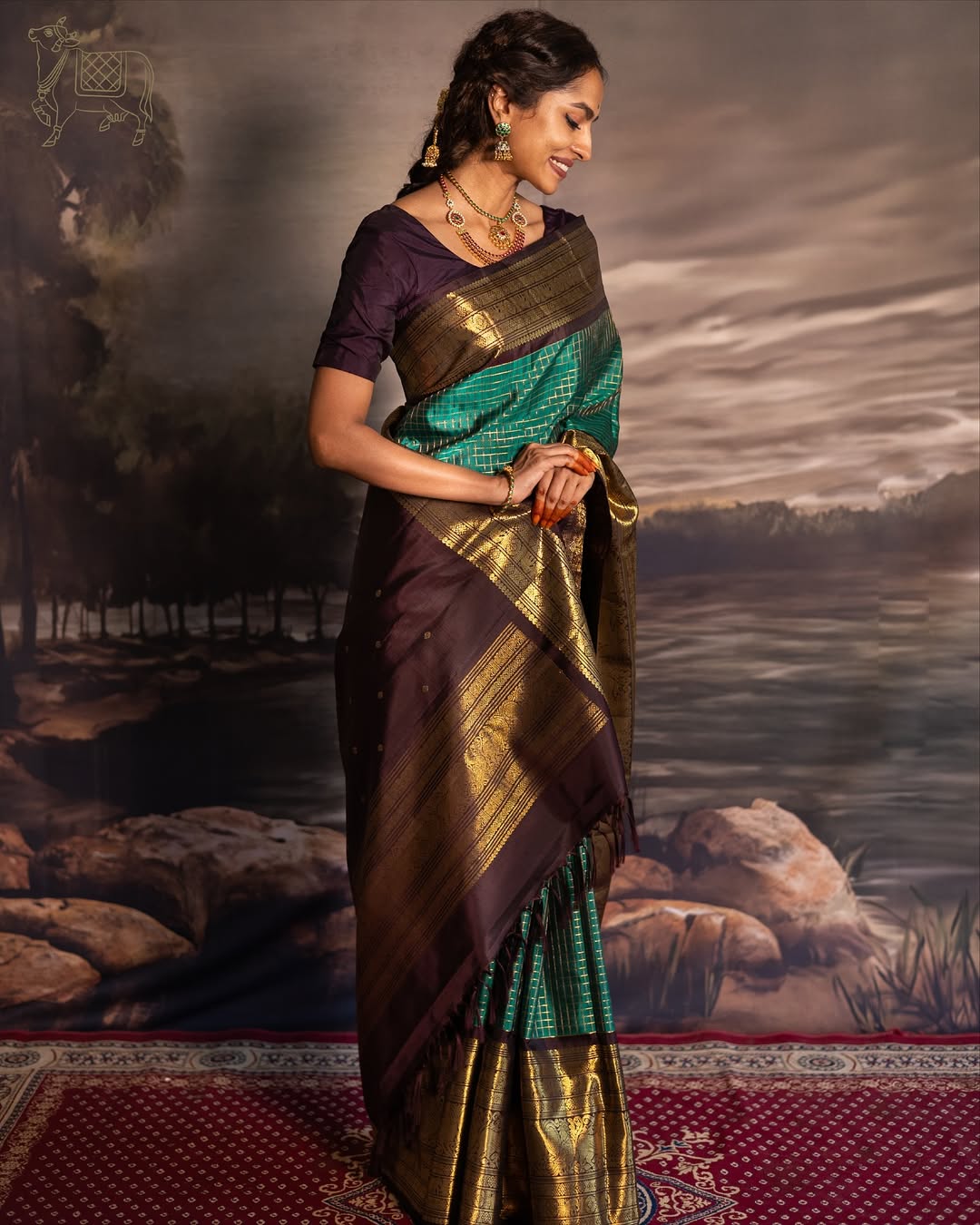 Alluring Rama Soft Silk Saree With Pretty Blouse Piece