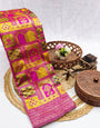 Winsome Dark Pink Soft Silk Saree With Sizzling Blouse Piece
